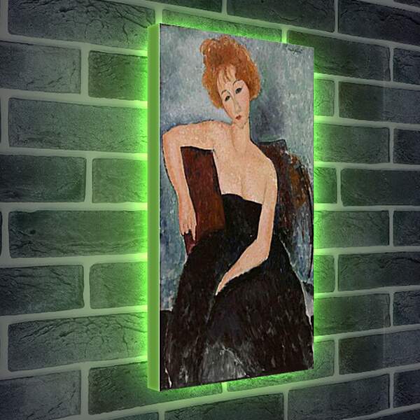 Лайтбокс световая панель - Redheaded Girl in Evening Dress. Рыжеволосая девушка в вечернем платье. Амедео Модильяни