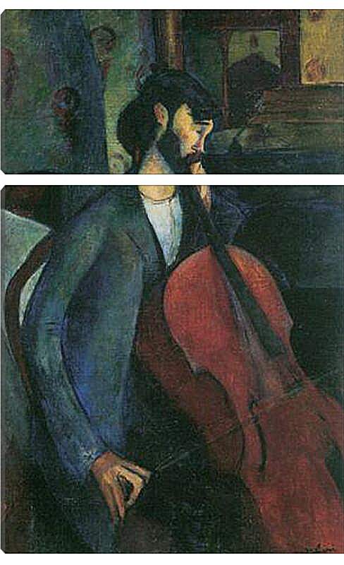 Модульная картина - The Cellist. Виолончелист. Амедео Модильяни