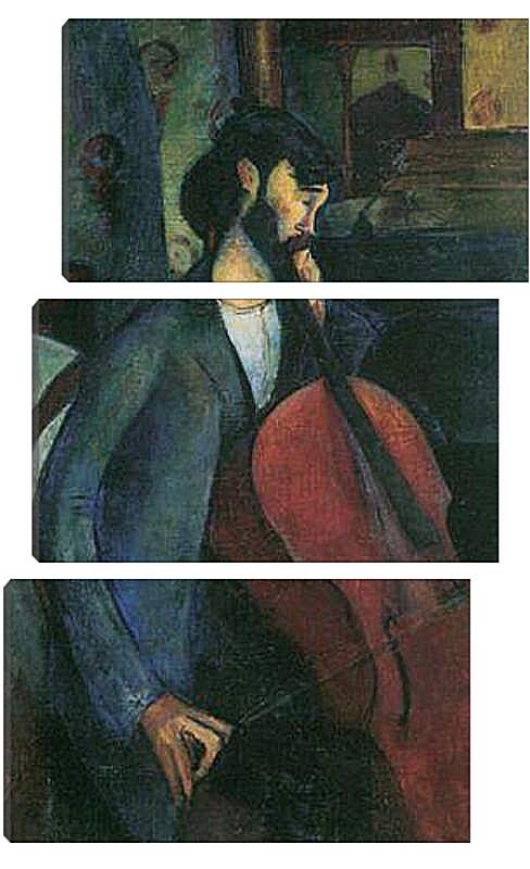 Модульная картина - The Cellist. Виолончелист. Амедео Модильяни