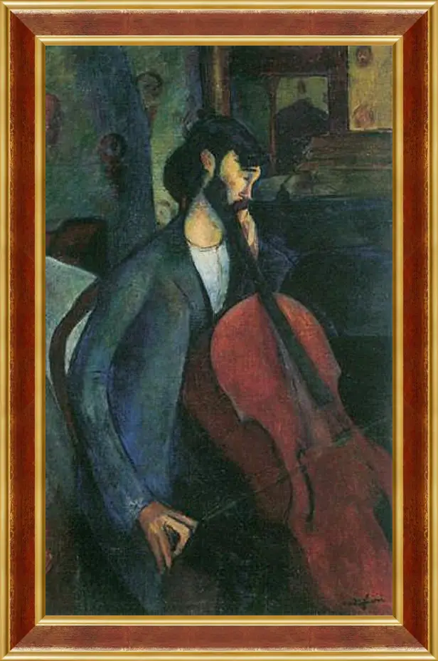 Картина в раме - The Cellist. Виолончелист. Амедео Модильяни