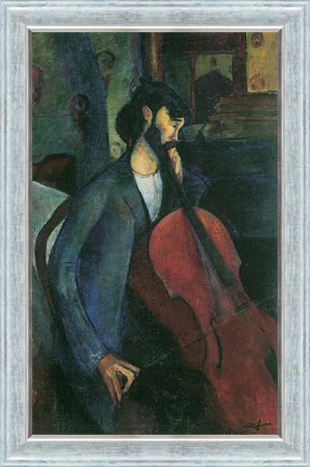 Картина в раме - The Cellist. Виолончелист. Амедео Модильяни