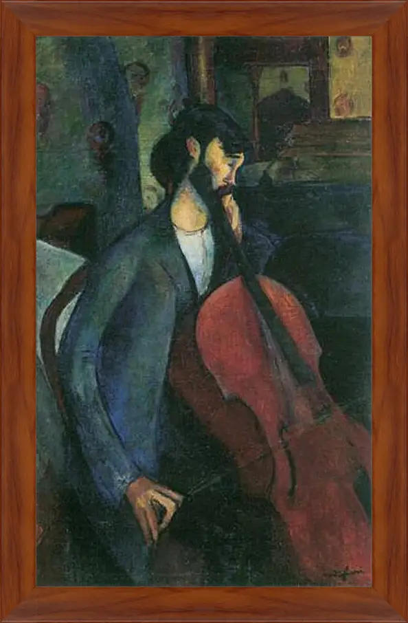 Картина в раме - The Cellist. Виолончелист. Амедео Модильяни