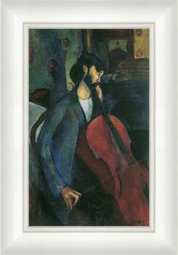 Картина в раме - The Cellist. Виолончелист. Амедео Модильяни