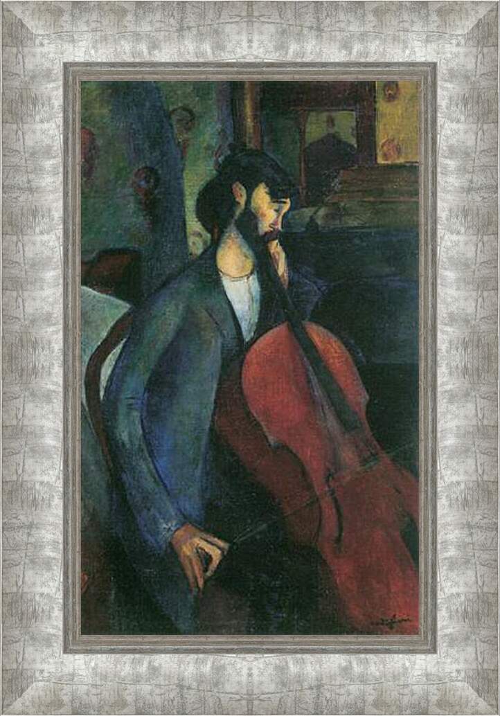 Картина в раме - The Cellist. Виолончелист. Амедео Модильяни