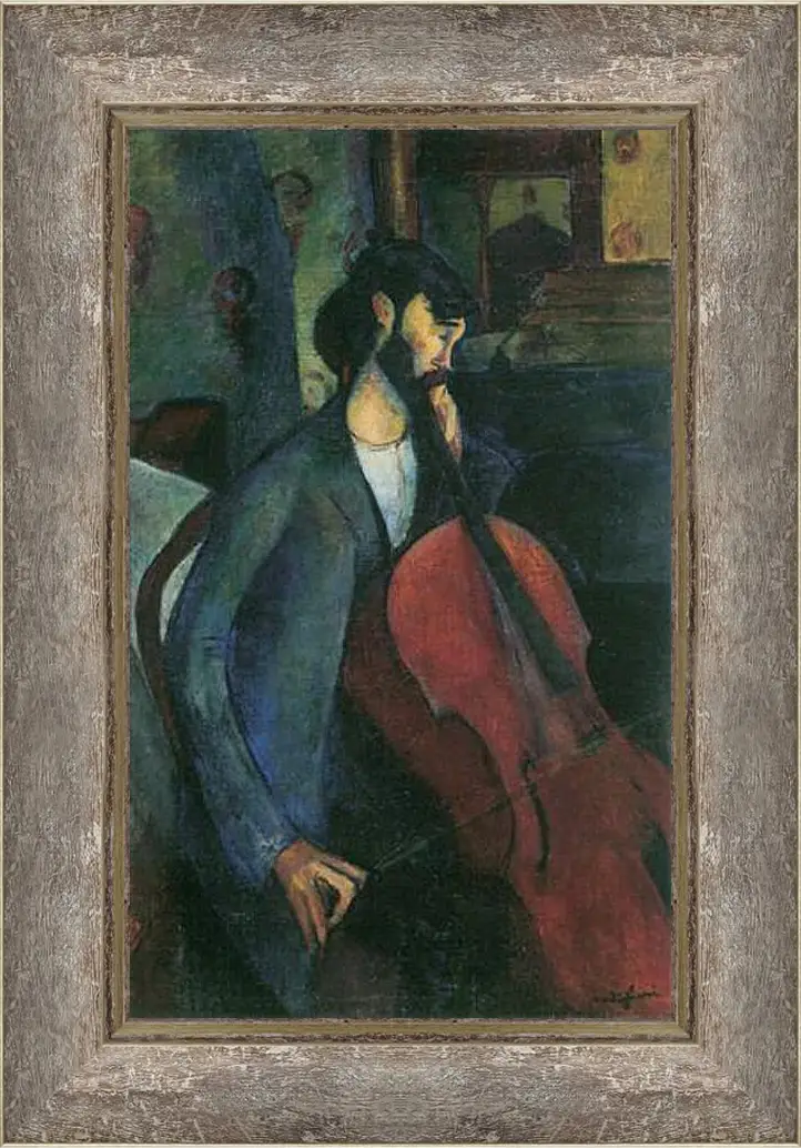 Картина в раме - The Cellist. Виолончелист. Амедео Модильяни