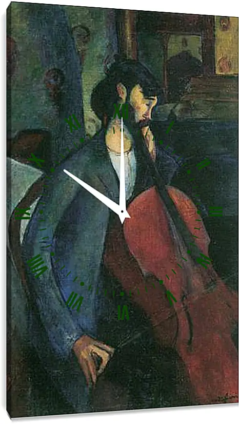 Часы картина - The Cellist. Виолончелист. Амедео Модильяни