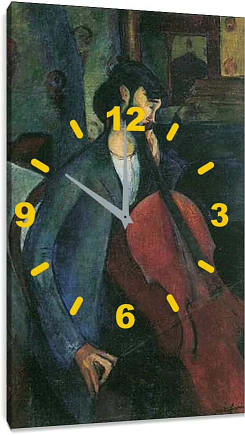 Часы картина - The Cellist. Виолончелист. Амедео Модильяни