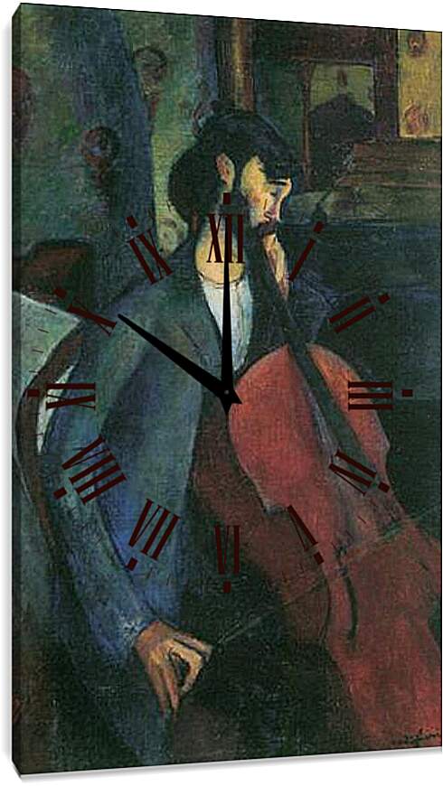 Часы картина - The Cellist. Виолончелист. Амедео Модильяни