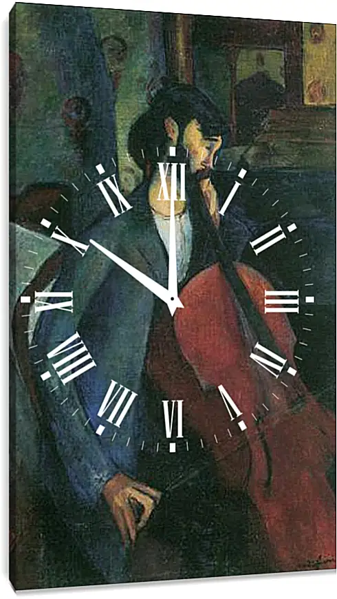 Часы картина - The Cellist. Виолончелист. Амедео Модильяни