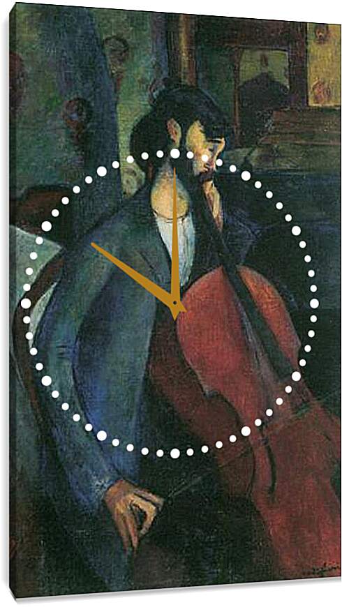Часы картина - The Cellist. Виолончелист. Амедео Модильяни