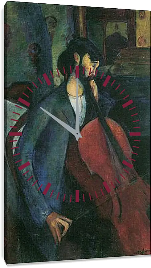 Часы картина - The Cellist. Виолончелист. Амедео Модильяни