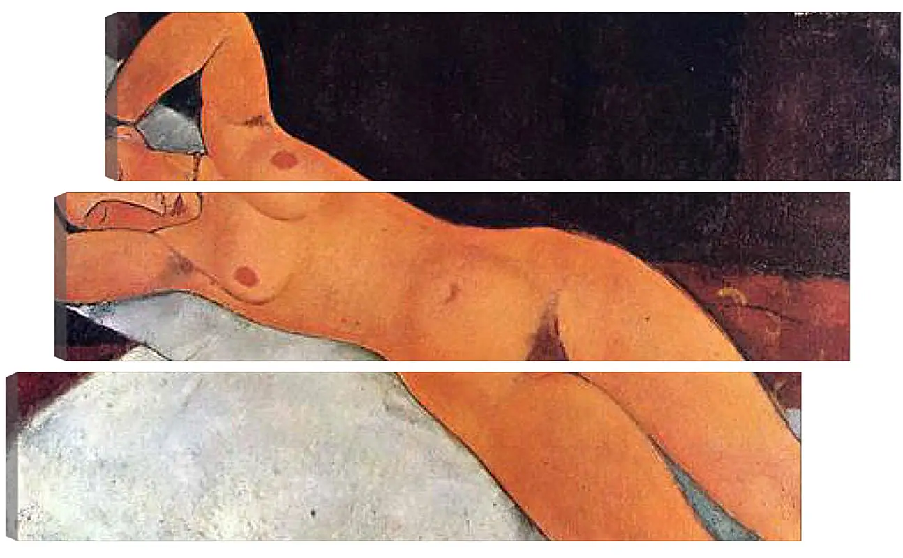 Модульная картина - Nude. Обнажённая. Амедео Модильяни