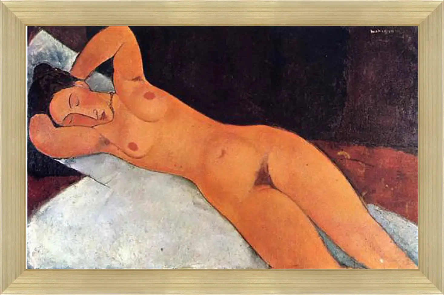 Картина в раме - Nude. Обнажённая. Амедео Модильяни