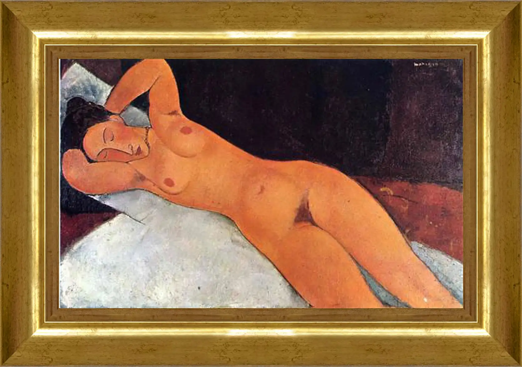 Картина в раме - Nude. Обнажённая. Амедео Модильяни