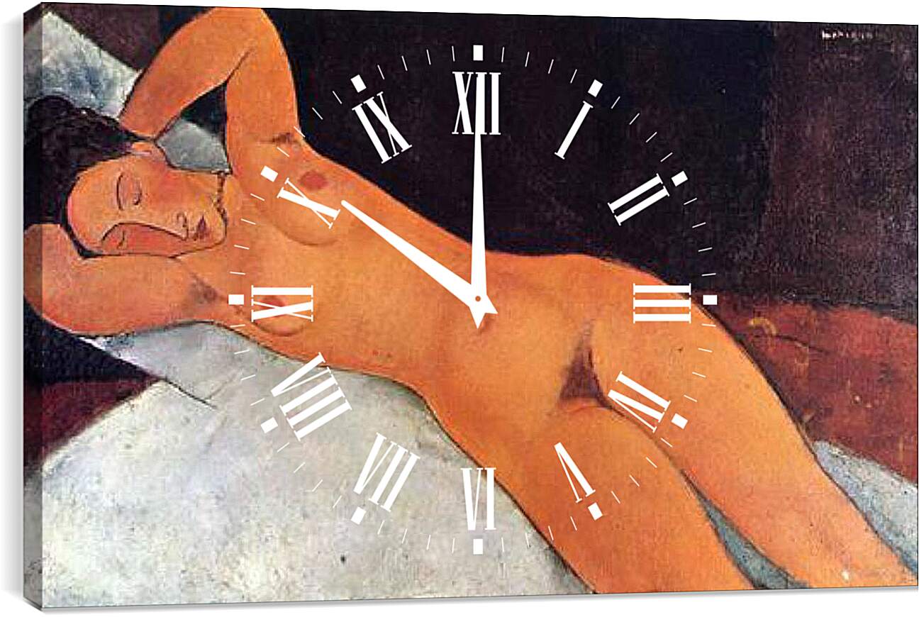 Часы картина - Nude. Обнажённая. Амедео Модильяни
