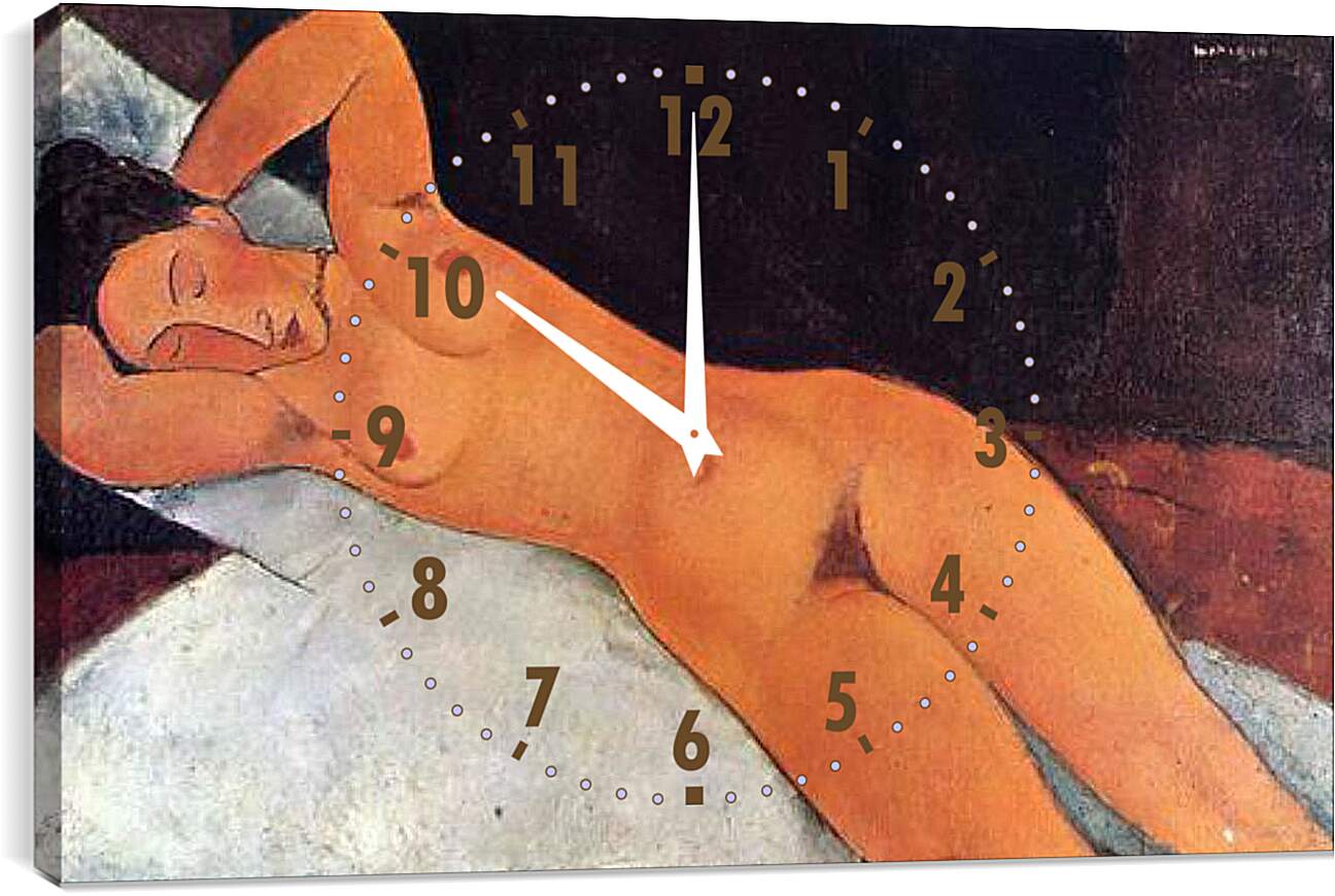 Часы картина - Nude. Обнажённая. Амедео Модильяни