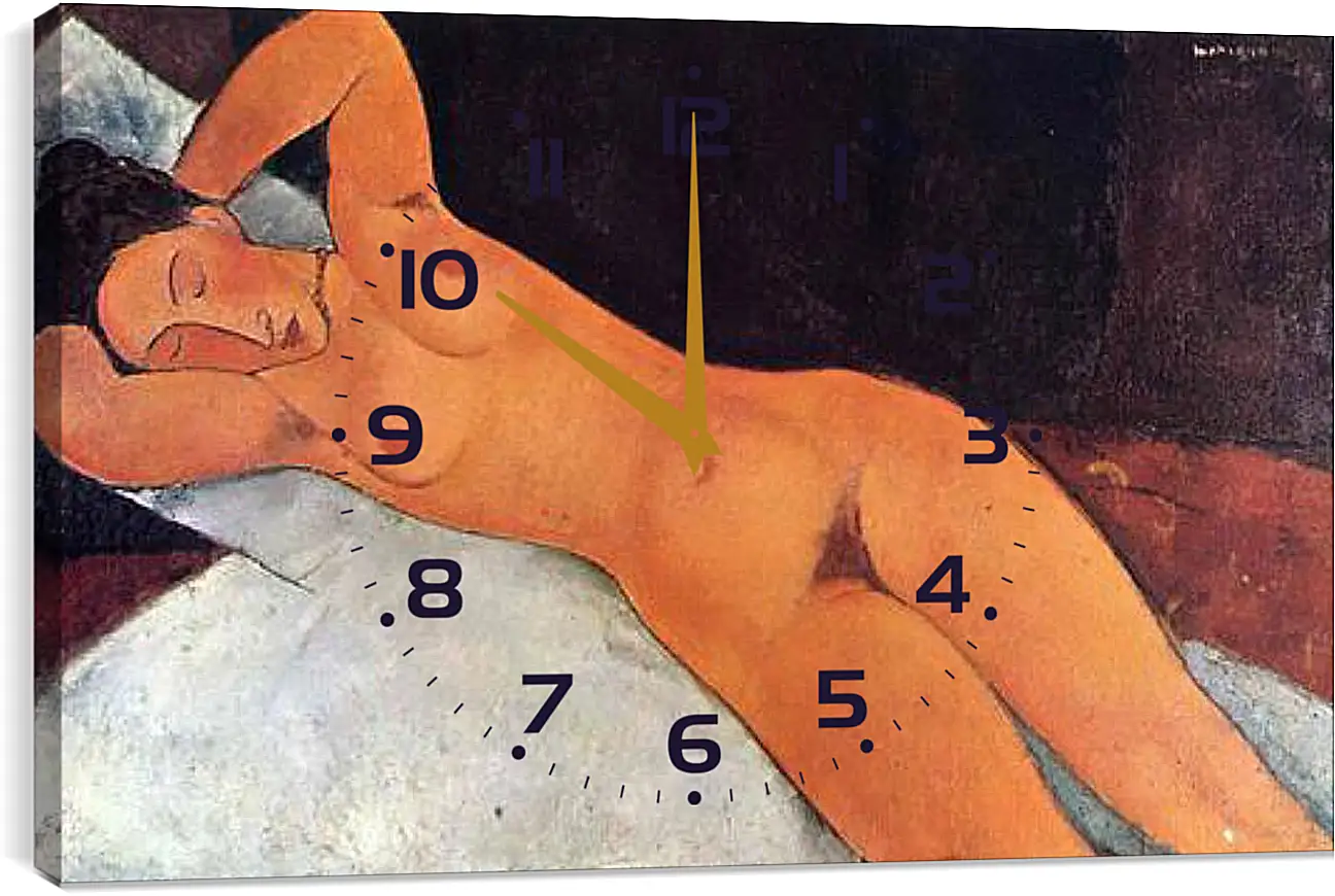 Часы картина - Nude. Обнажённая. Амедео Модильяни