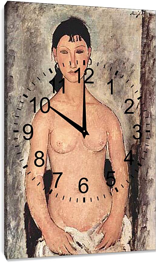 Часы картина - Stehender Akt (Elvira). Стоящая обнажённая. Амедео Модильяни