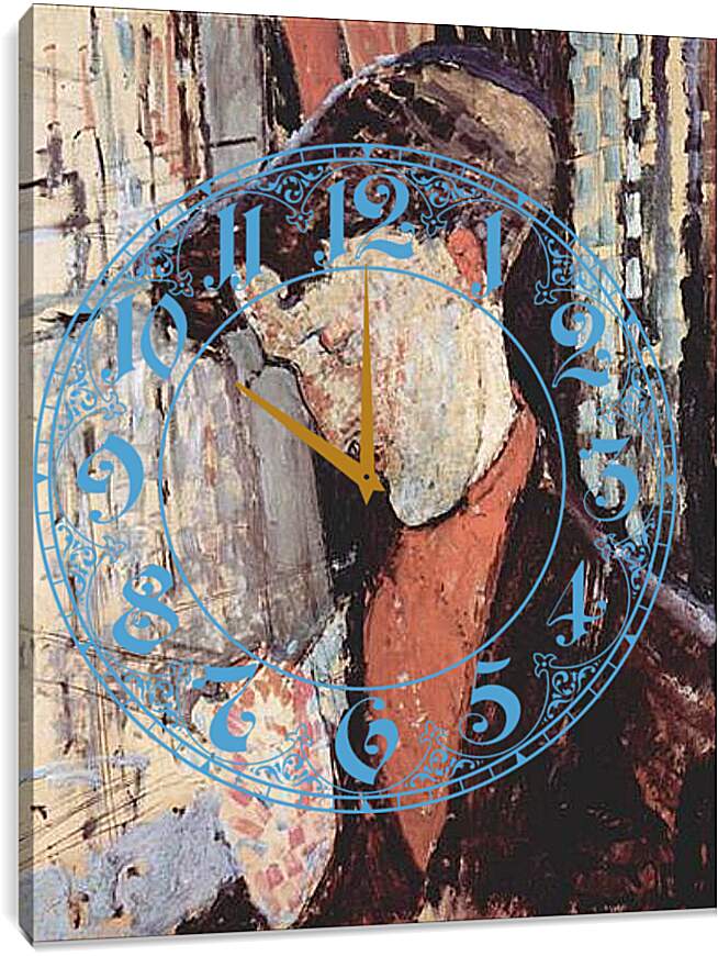 Часы картина - Portrait of Frank Haviland Burty. Портрет Фрэнка Берти Хавиланда. Амедео Модильяни