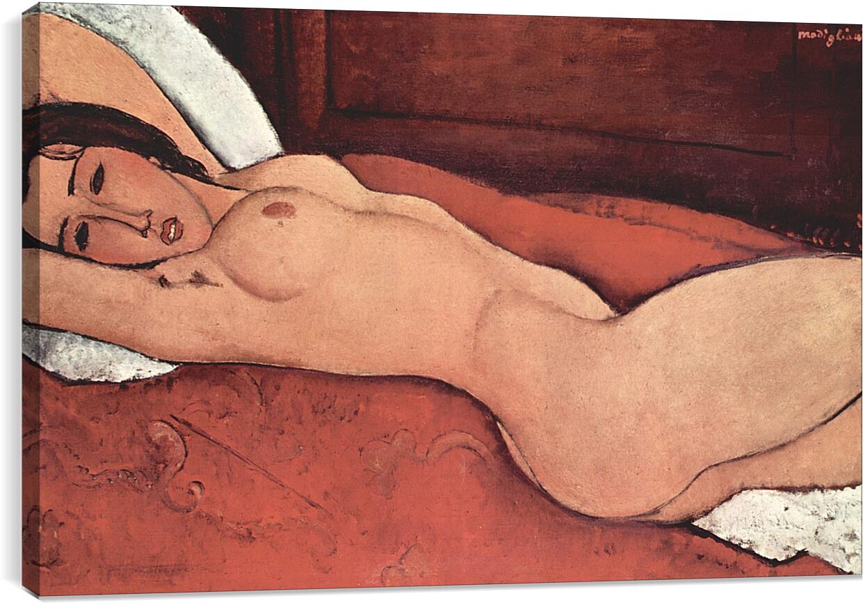 Постер и плакат - Reclining Nude. Лежащая обнажённая 3. Амедео Модильяни