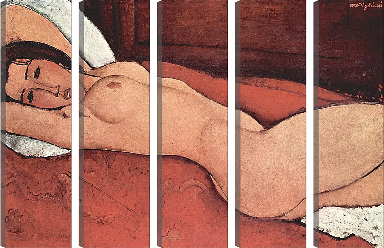 Модульная картина - Reclining Nude. Лежащая обнажённая 3. Амедео Модильяни