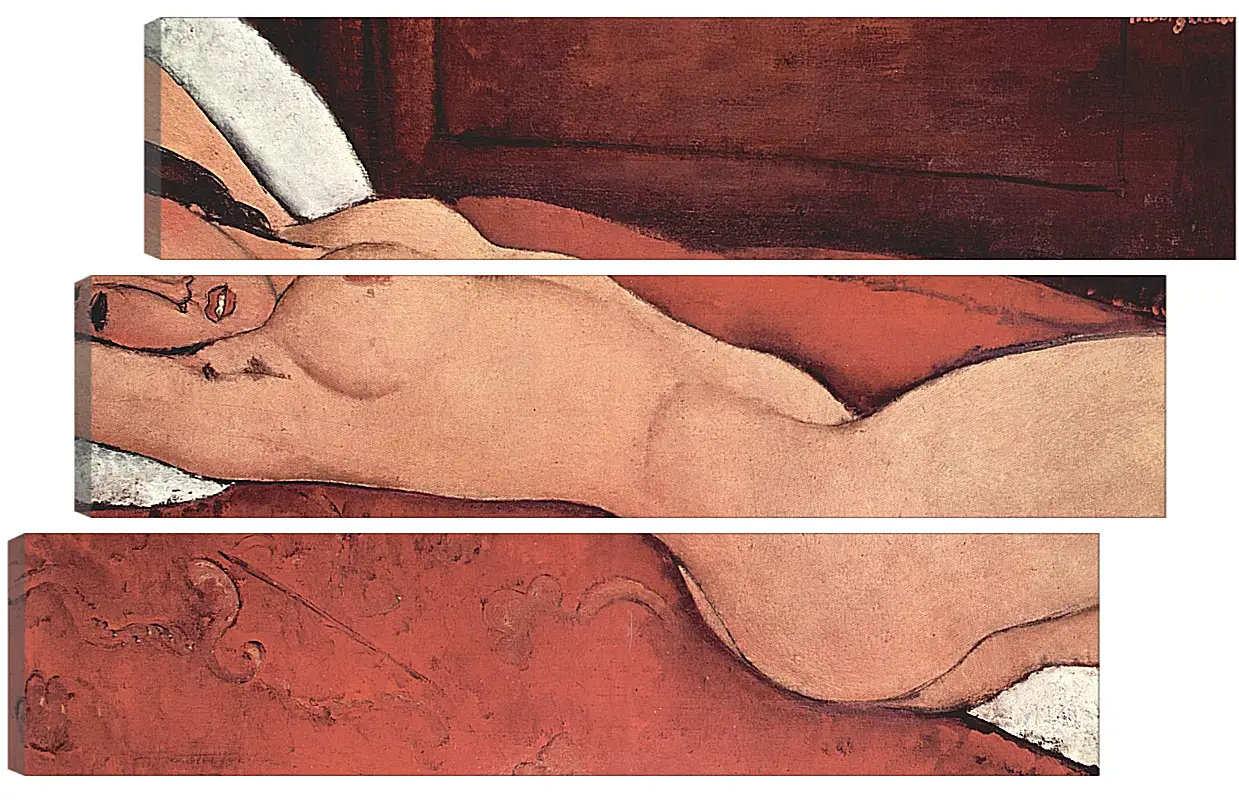 Модульная картина - Reclining Nude. Лежащая обнажённая 3. Амедео Модильяни