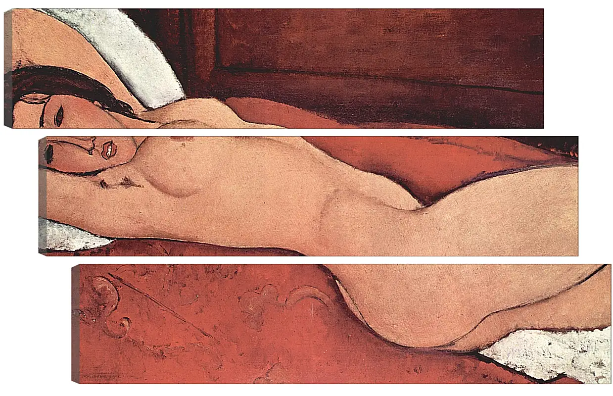 Модульная картина - Reclining Nude. Лежащая обнажённая 3. Амедео Модильяни