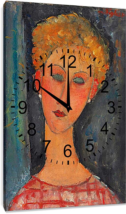 Часы картина - La blonde aux boucles d’oreille. Амедео Модильяни