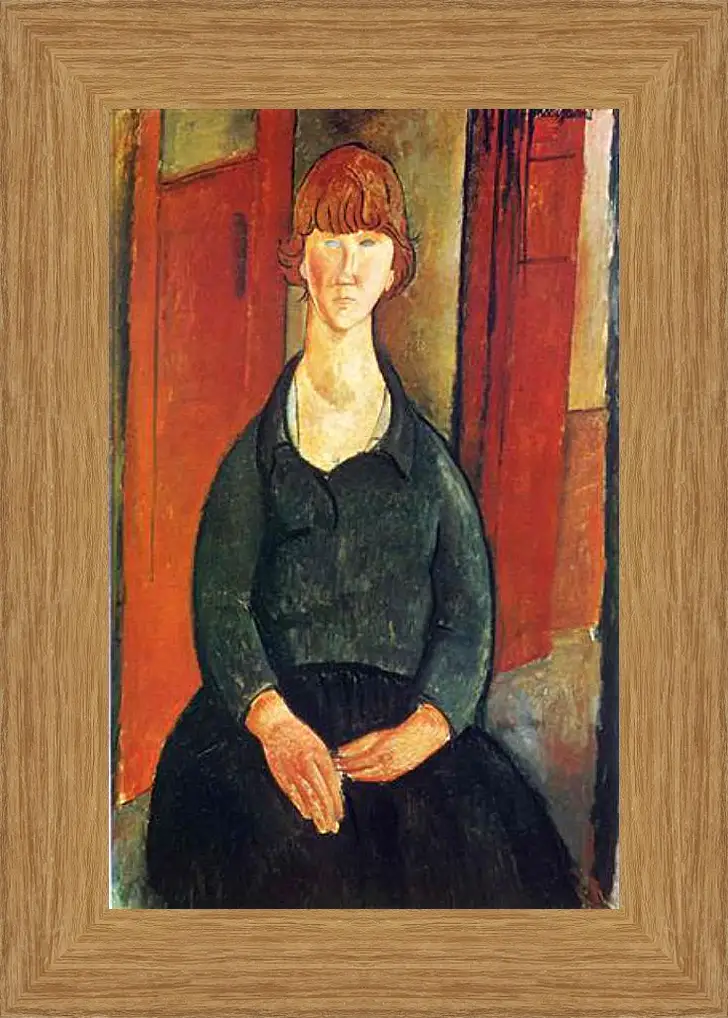 Картина в раме - Flower vendor. Цветочница. Амедео Модильяни