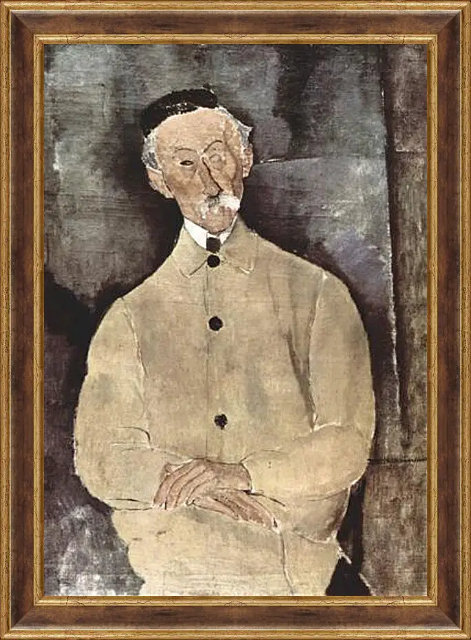 Картина в раме - Portrait of Monsieur Lepoutre. Портрет мсье Лепутра. Амедео Модильяни