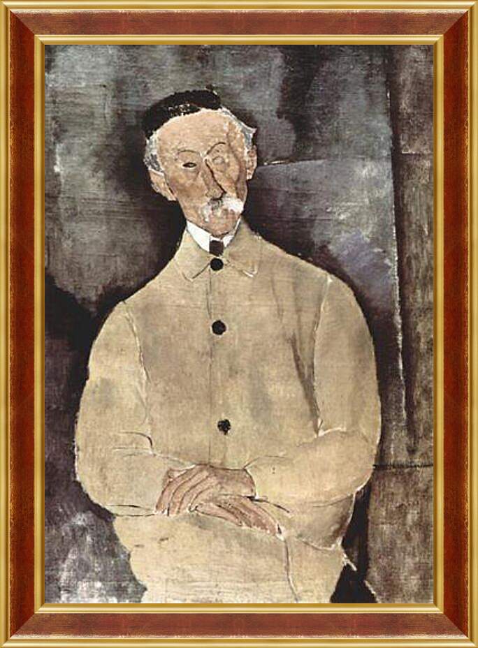 Картина в раме - Portrait of Monsieur Lepoutre. Портрет мсье Лепутра. Амедео Модильяни