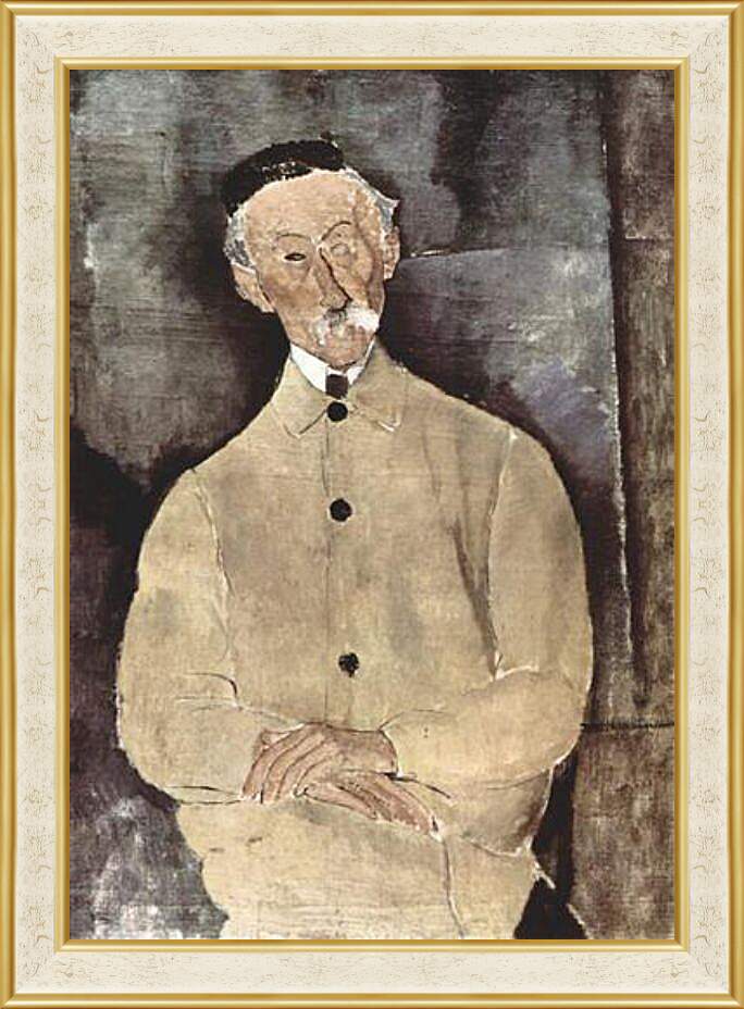 Картина в раме - Portrait of Monsieur Lepoutre. Портрет мсье Лепутра. Амедео Модильяни