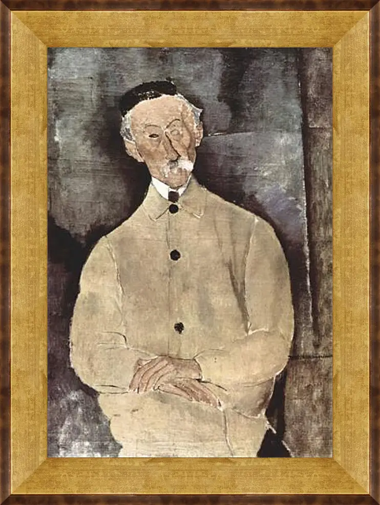 Картина в раме - Portrait of Monsieur Lepoutre. Портрет мсье Лепутра. Амедео Модильяни