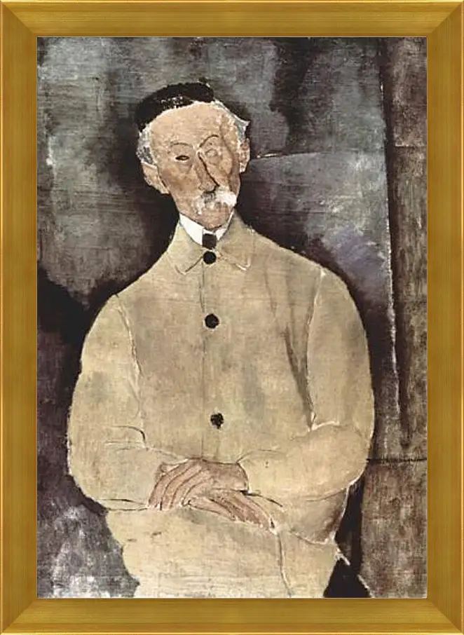 Картина в раме - Portrait of Monsieur Lepoutre. Портрет мсье Лепутра. Амедео Модильяни