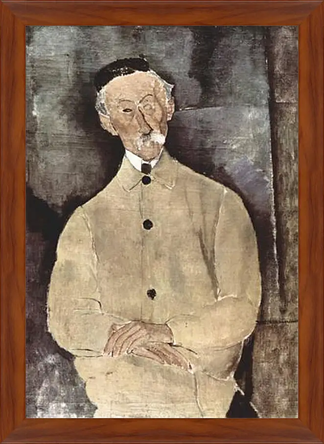 Картина в раме - Portrait of Monsieur Lepoutre. Портрет мсье Лепутра. Амедео Модильяни