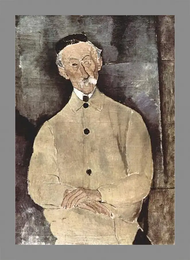 Картина в раме - Portrait of Monsieur Lepoutre. Портрет мсье Лепутра. Амедео Модильяни