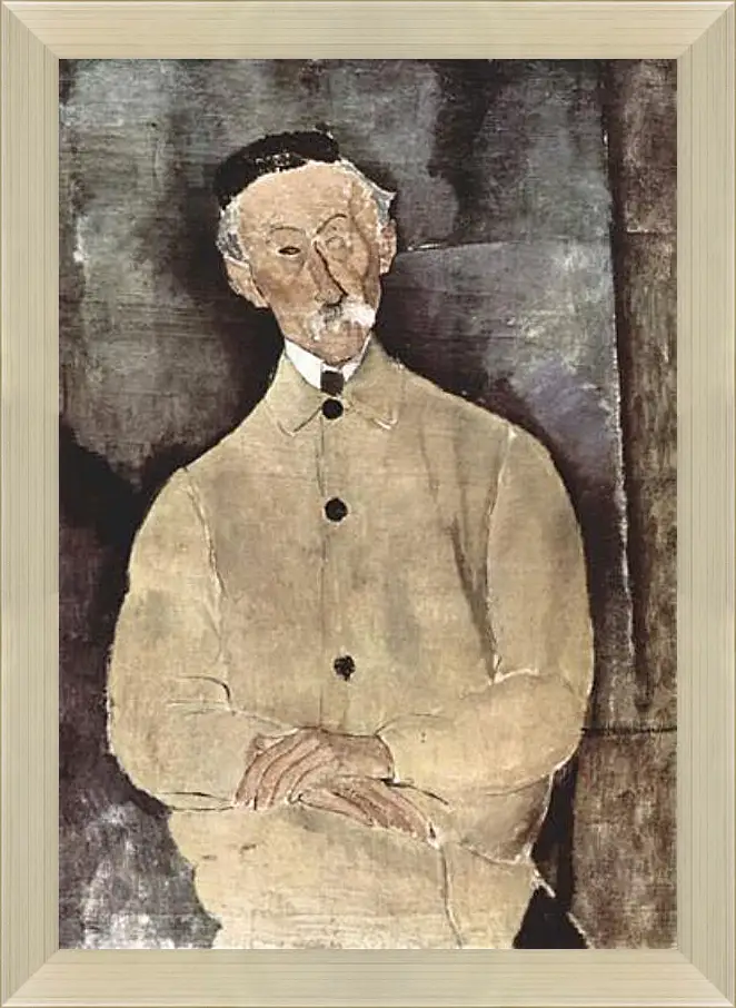 Картина в раме - Portrait of Monsieur Lepoutre. Портрет мсье Лепутра. Амедео Модильяни