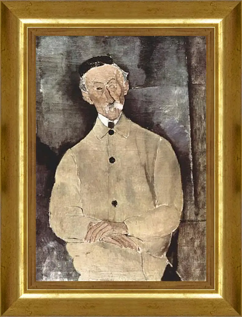 Картина в раме - Portrait of Monsieur Lepoutre. Портрет мсье Лепутра. Амедео Модильяни