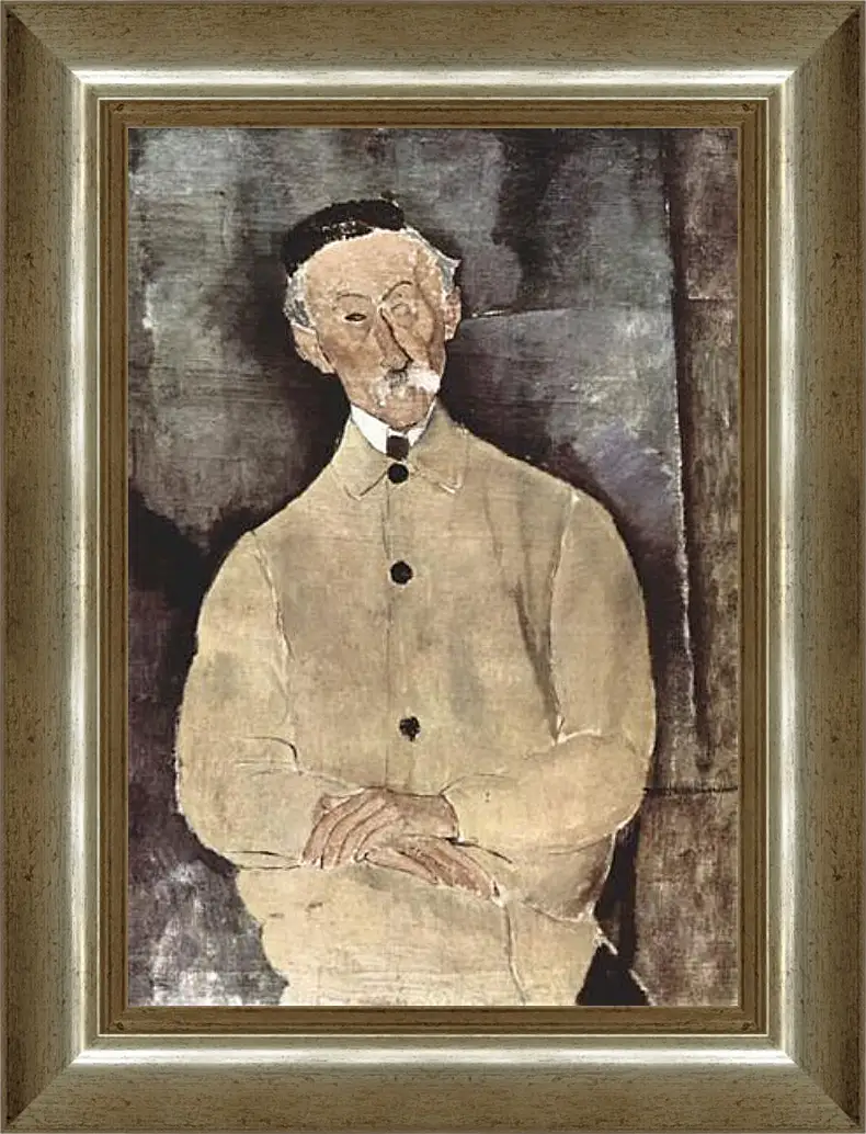 Картина в раме - Portrait of Monsieur Lepoutre. Портрет мсье Лепутра. Амедео Модильяни