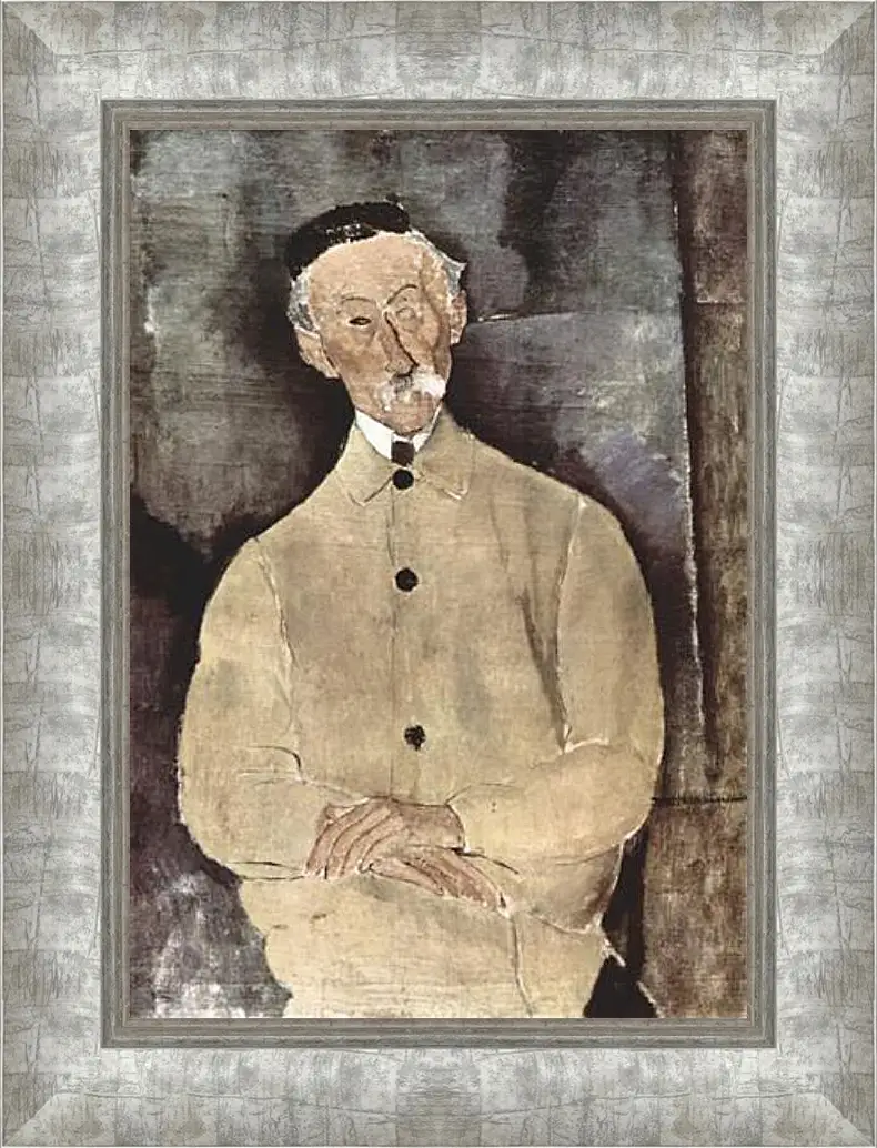 Картина в раме - Portrait of Monsieur Lepoutre. Портрет мсье Лепутра. Амедео Модильяни