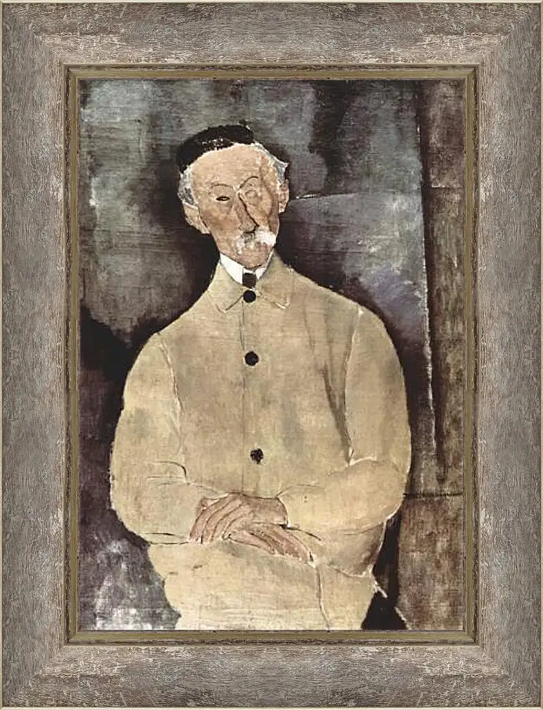 Картина в раме - Portrait of Monsieur Lepoutre. Портрет мсье Лепутра. Амедео Модильяни