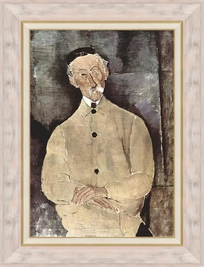 Картина в раме - Portrait of Monsieur Lepoutre. Портрет мсье Лепутра. Амедео Модильяни