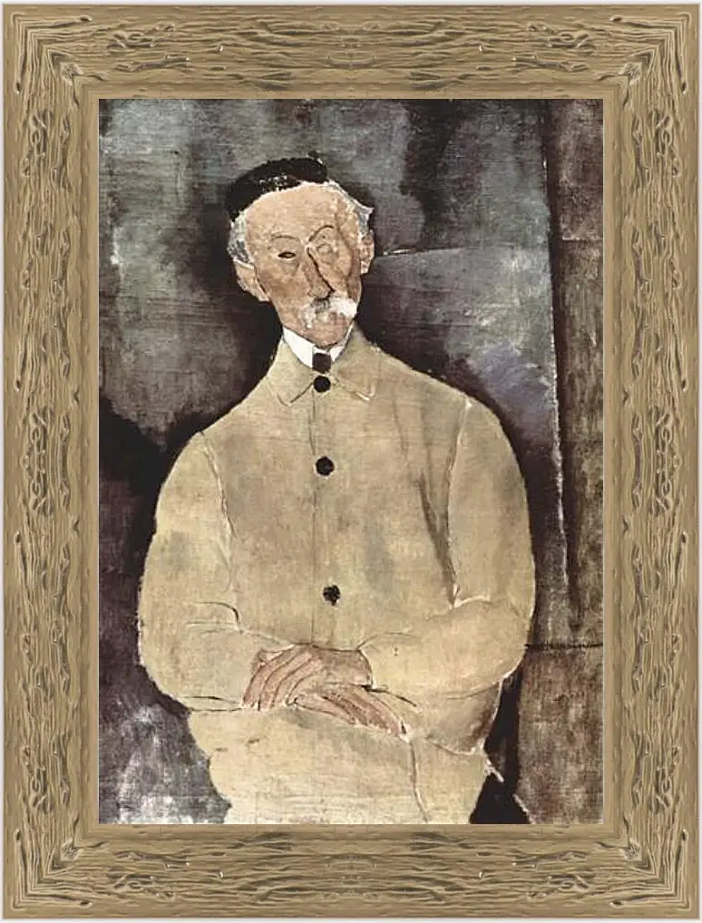 Картина в раме - Portrait of Monsieur Lepoutre. Портрет мсье Лепутра. Амедео Модильяни