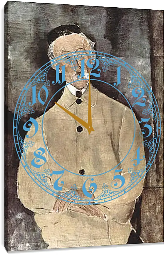 Часы картина - Portrait of Monsieur Lepoutre. Портрет мсье Лепутра. Амедео Модильяни