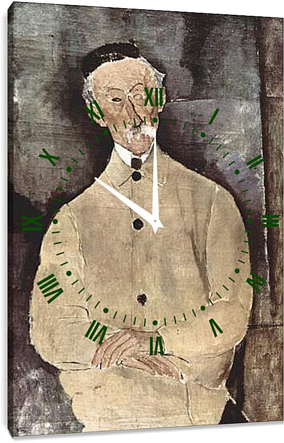 Часы картина - Portrait of Monsieur Lepoutre. Портрет мсье Лепутра. Амедео Модильяни