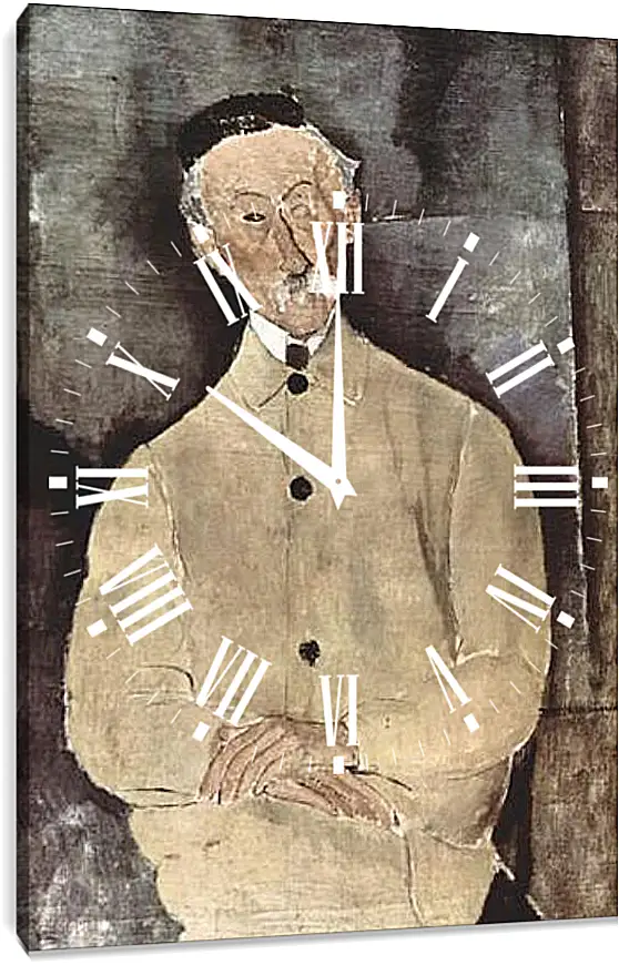Часы картина - Portrait of Monsieur Lepoutre. Портрет мсье Лепутра. Амедео Модильяни