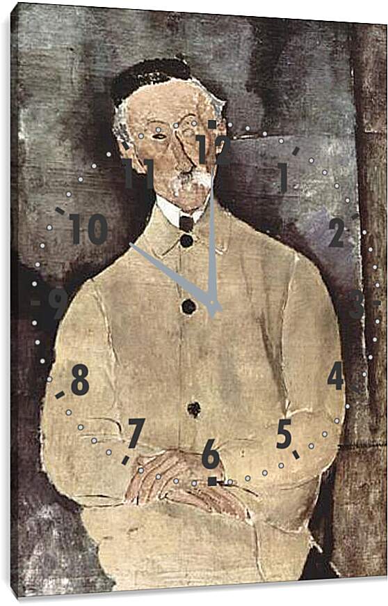 Часы картина - Portrait of Monsieur Lepoutre. Портрет мсье Лепутра. Амедео Модильяни