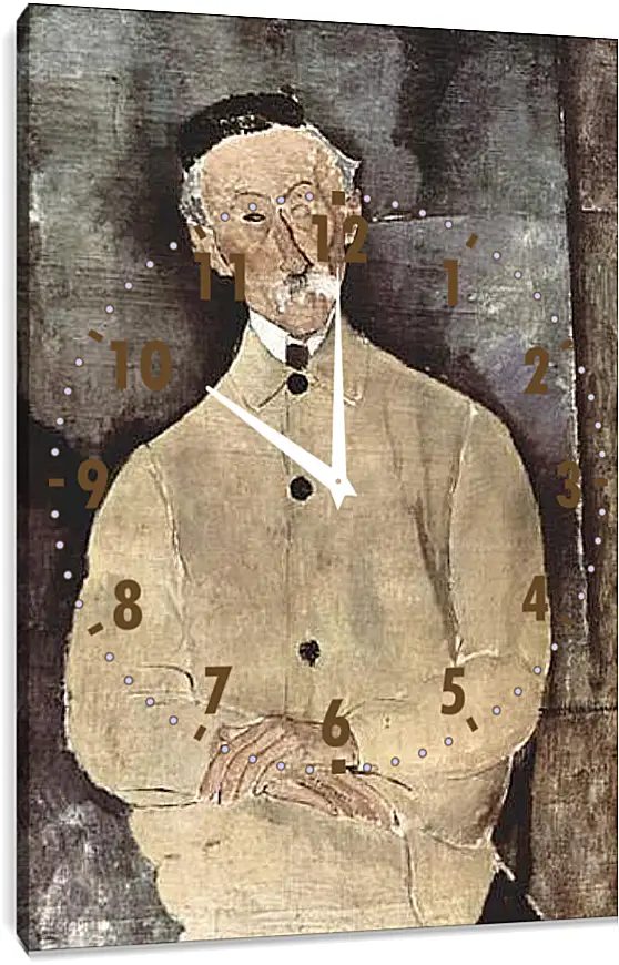 Часы картина - Portrait of Monsieur Lepoutre. Портрет мсье Лепутра. Амедео Модильяни