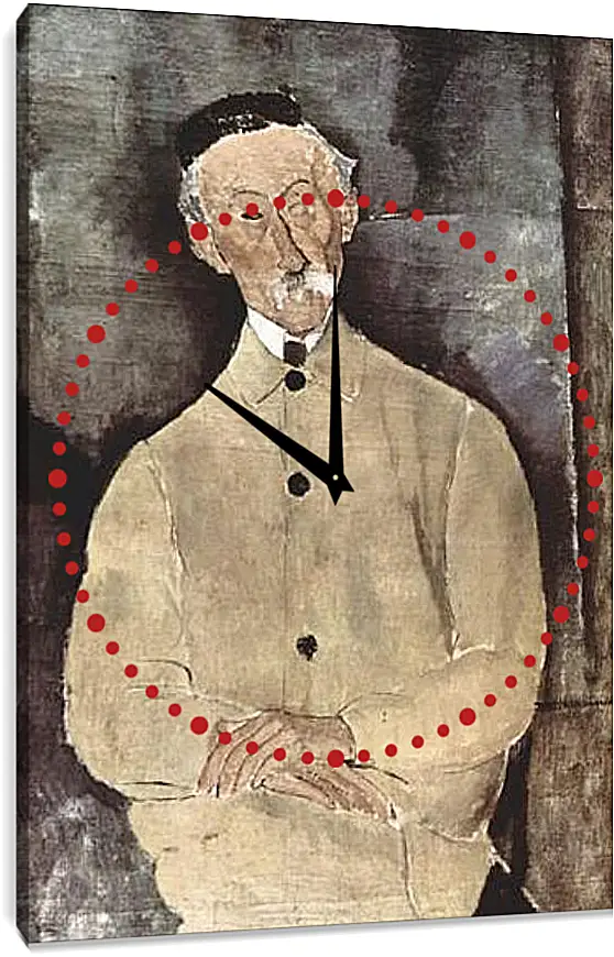 Часы картина - Portrait of Monsieur Lepoutre. Портрет мсье Лепутра. Амедео Модильяни