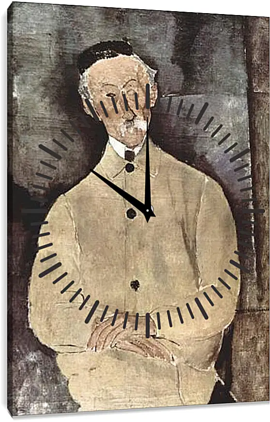 Часы картина - Portrait of Monsieur Lepoutre. Портрет мсье Лепутра. Амедео Модильяни